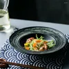 Пластины японская керамическая круглая тарелка Творческая фарфоровая соломенная шляпа форма десерта блюдо ресторан салат фрукты настольная посуда