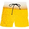 Shorts pour hommes Natation pour hommes en plein air 3D Bière Boisson Beach Sports Fitness Élastique Lâche Mâle Court Homme Séchage rapide PantMen's Dra