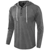 Men's Hoodies 2023 Casual Hooded Shirts Long Sleeve Raglan Henley Jersey Hoodie Shirt Jacquard Knitted Lightweight Top Tees Tshirts