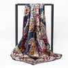 الأوشحة مربعة الساتان الحرير واشن ودانس حجاب شالات ناعمة لفات أنثى فولارد السيدات الألوان المطبوعة stoles bufandas