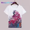 Franxx Hiro Tshirts에서 남자 티셔츠 애니메이션 달링 제로 2 코드 002 인쇄 티셔츠 남자 짧은 슬리브 탑 캐주얼 여름 티 020623H