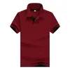 Polos pour hommes haut de gamme atmosphérique décontracté coton couleur unie Polo T-Shirt à manches courtes