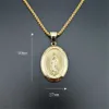 Подвесные ожерелья Virgin Mary Подвесное ожерелье для женщин Girls Gold Color Ored Lady Christian Jewelry Madonna Iced Out из нержавеющей стали G230206