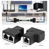 Rede RJ45 Porta do cabo Rede de cabo Splitter Extender Plug Adapter Connector (8 n￺cleo) dividido em dois divisores