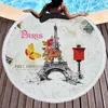 Towel Paris Tower Large Round Beach Towels Blanket 150cm Bath Microfiber Swimming Picnic Yoga Mat Serviette De Plage