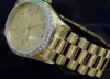 Orijinal kutu lüks moda saatleri ile yüksek kaliteli 8k sarı altın elmas kadran çerçevesi 18038 Otomatik Erkek Erkekler Saat