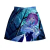 Herrshorts Vtuber Minato Aqua 3d Summer Holiday Women/Men Elastic midja Cool Streetwear Kawaii Beach Shortsmen's