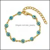 Charm Bracelets Fashion Evil Eye Beads For Women Girls Adjustable Gold Sier Color Chain Lucky Trendy Jewelry Gift1 538 Q2 Drop Delive Dhlda