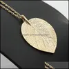 Hangende kettingen Europese vintage punkgoud bladbladeren ketting ketting legering pendanten voor vrouwen sieraden valentijnsdag cadeau druppel del otz6l