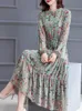 Casual Dresses Chiffon Woman Dress Korean elegant kvinna för kvinnor långärmad vår hösten 2023 Vestido de mujer pph3177