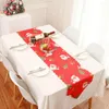 Table Cloth 2023 Christmas Decoration Floral Santa Claus Cover Xmas Party Dining Room Restaurant Runner High Quality