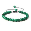 Strand Perles Brins 6MM Coloré Malachite Bracelet Tressé Bracelets Pour Femme Hommes Lâche Ronde Paon Tissé Bracelet Reiki Attrayant Juif