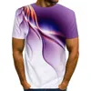 Magliette da uomo Camicia a righe UNEY da uomo Linee taglia USA T-shirt con stampa 3D T-shirt grafiche Immagine Manica corta