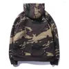 Sweats à capuche pour hommes Loldeal Camouflage Sweatshirt Style militaire Hip Hop Hoodie Casual Long Sleeve