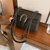 2023 Purses Clearance Outlet Online Sale Bag new autumn high grade pattern fashion chain single shoulder diagonal simple and versatile small square bag