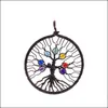 Pendentif Colliers Arc-En-Chakra Arbre De Vie Quartz Sagesse Ras Du Cou Collier Yzedibleshop Drop Delivery Bijoux Pendentifs Dhsje