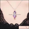 Pendant Necklaces Amethyst Necklace Crystal Purple For Woman Charm Jewelry Gift Decorativas Stone Sier Carshop2006 Drop Delivery Pend Dhnly