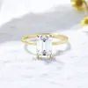 Eheringe Kuololit 25CT Ring für Damen Massives 14K10K Gelbgold 69 Smaragdschliff DVVS1 Solitärring für Verlobung, Hochzeit 230206