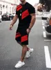 Herrspårar Summer Fashion Tshirts Set för män överdimensionerade 3D -tryckta enkla spårdräkt jogging sport andas outfit vintage utomhusdräkt 230206