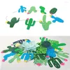 Party Decoration 8pcs/ Set Cactus Bunting Banner Paper Garland Pull Flower Luau Hawaii Tropical Themed Hanging String Chain