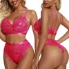 Sexy Set Dentelle Soutien-Gorge Érotique Lingerie Femme Sous-Vêtements Floral Transparent Mode Culotte Femmes Y2302