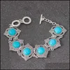 Bracelet Earrings Necklace Vintage Bohemian Jewelry Set Collares Exaggerated Exquisite Ethnic Chokers Necklaces Bracelets Turquoi Dhfr1