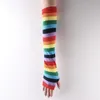 Kvinnor strumpor långa lår highs halloween strumpor sexig knä hög randfingerfria handskar.