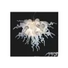 Hangende lampen lr1053Beautif hartvormige ontworpen puur wit klein glas kroonluchter bruiloft decoraties centerpieces lichte led druppel dhhze