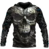 Męskie bluzy bluzy gotycka czaszka Wzór zimowy moda vintage druk harajuku punlover punkowy styl ponadwymiarowy streetwear 230206