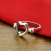 Cluster Rings Women's 925 Sterling Silver Ring Heart-Shaped Real High Quality Student Jewelry Valentine's Day Gift