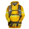 Herren Hoodies Coldker Feuerwehrmann Anzug Männer/Frauen Fire Clothing Hoodie Cosplay Unisex Fireman 3d Casual Plus Size XS-7XL