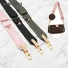 Large wide strap canvas nylon strap luxury designer shoulder bag belt replacement with genuine leather handbag parts accessory 211287l