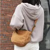 Bolsas de noite Bolsa de ombro literária simples moda selvagem cor de cor sólida de pano casual canvas Messenger