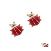 Stud Cute 1Cm Red Ladybug Earrings Price Fashion Jewelry For Girls Women Korean Style Jewellery Styal Drop Delivery Dhyhp