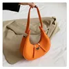 popular fashion handbag texture lychee pattern crescent bag simple armpit bag shoulder bag