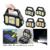 Outras luzes solares lanterna lanterna port￡til LED Pesquisa solar/USB Recarreg￡vel ￠ prova d'￡gua 6GEAR CAM CAM LIGH