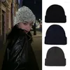 Berets Trendy Knitted Hat Soft Unisex Ear Protection Reflective Fishing Night Running Beanie Coldproof