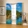 Kurtyna Blue Room Curtains Sceneria 3D Blackout do mieszkalnej pościeli Drape Cotinas para sala