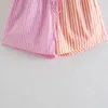 Kvinnors shorts Kumsvag Kvinnor Summer Fashion Striped 2023 Drawstring Bow Tie Elastic Waist Female Clothing XQJ9283