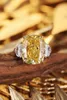 Cluster Rings Zhanhao 24 9k White Gold Ring Cubic Zircon Yellow CZ Diamonds For Party Gifts Christmas