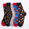 Skarpetki męskie śmieszne jedzenie Hamburg Wzór piwo Załoga Casual Long Confight Men Boyssskateboard Hip Hop Streetwear Socksmen's