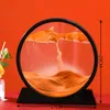 Bewegliches Sand-Kunstbild, rundes Glas, 3D-Sanduhr, Tiefsee-Sandlandschaft, in Bewegung, Display, fließender Sand, Rahmen, 17,8 x 30,5 cm, für Heimdekoration 220406