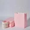 Envoltura de regalo 15 unids Bolsas de papel Kraft con mango 20.5cmx11cmx28cm Embalaje multifunción Favor de fiesta de boda BagGift