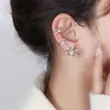 Backs Earrings Snowflake Ear Wrap Rhinestones Cuff Tragus Non Piercing Earring Clip No Pierced Jewelry Gift