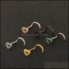 Naso Anelli Borchie Acciaio inossidabile a forma di cuore Mticolor Ganci Piercing Body Piercing Gioielli 163C3 Drop Delivery Dhpmw