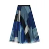 التنانير 2023 Fashion Women's Skirt Plaid Print High Weist Tulle للسفر الذي يرجع تاريخه إلى عطلة التسوق