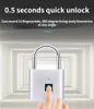 スマートロックTUYAスマートフィンガープリントパドロックホームセキュリティ防止防水ブルートゥースリモコンバッテリー電源USBキーレスドアロック230206