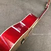 Custom-Gitarre, Decke aus massiver Fichte, Griffbrett aus Ebenholz, Zargen und Boden aus geflammtem Ahorn, hochwertige 41-Zoll-Akustikgitarre