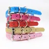 Dog Collars Adjustable Customized Collar PU Leather Rhinestone Bling Charms Custom Pet Dogs Cat Name For Small Medium