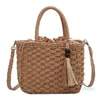 Evening Bags Women's Shoulder Crossbody Luxury Bag Simple Knitting Soft Summer Straw Korean